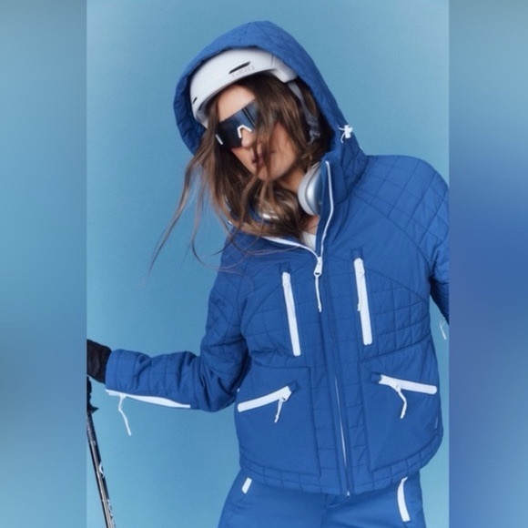 NEW! Free People all prepped up ski jacket sapphire blue XS - Picture 3 of 7